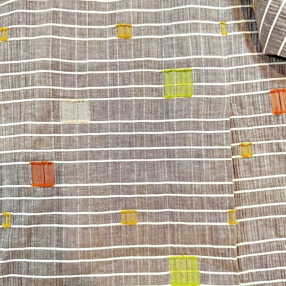 Silk Land Woman 3X Blazer Jacket Brown Striped Geometric Cotton Blend Plus Size - Picture 12 of 14